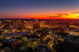 image of Fairfax, VA cityscape at sunset as symbol of signs it's time to seek depression counseling in Fairfax, VA